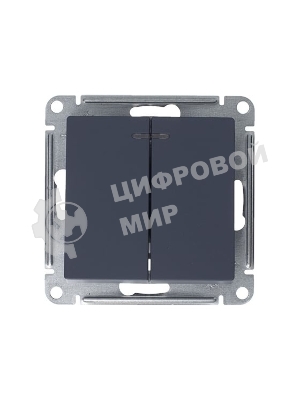 Механизм выключателя 2-кл. СП AtlasDesign 10А IP20 (сх. 5а) 10AX с подсветкой грифель