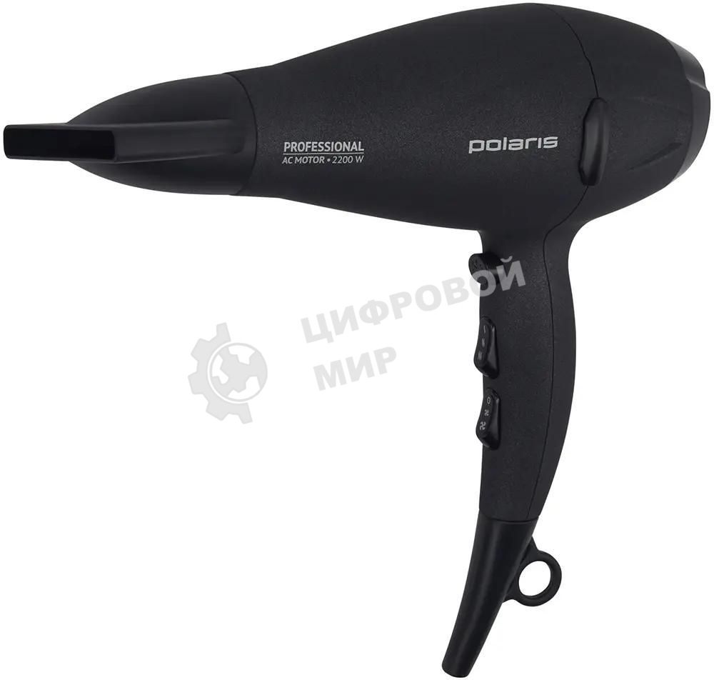 Фен Polaris PHD 2289AC серый, 2200 Вт, ионизация