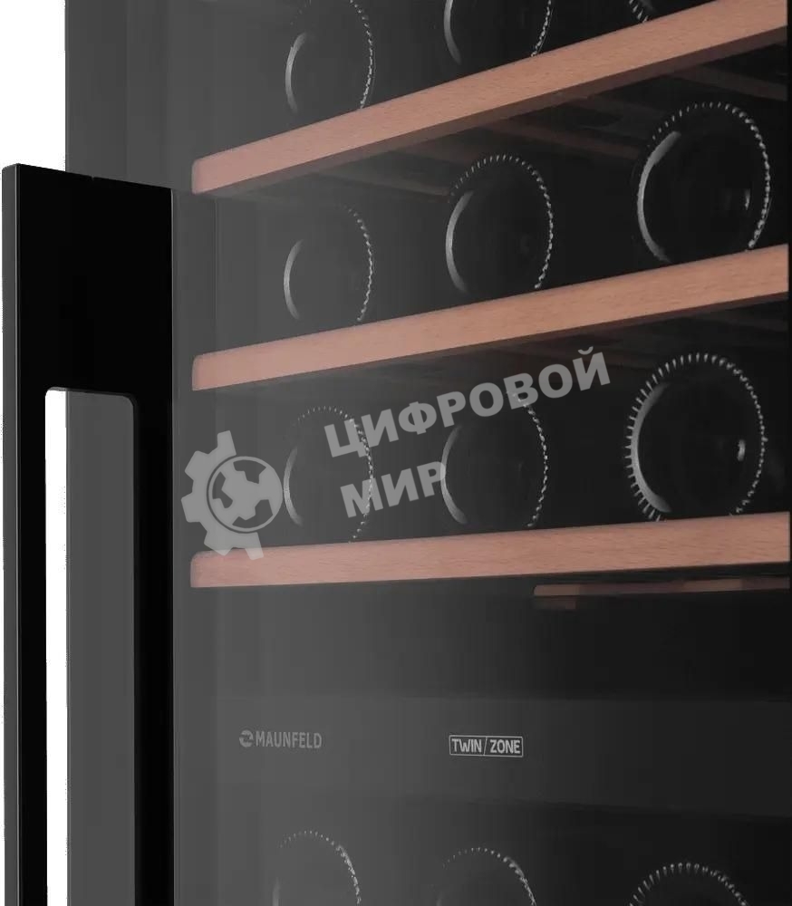Винный шкаф встраиваемый Maunfeld MBWC-415D171, вместимость: 171 бутылок, черный