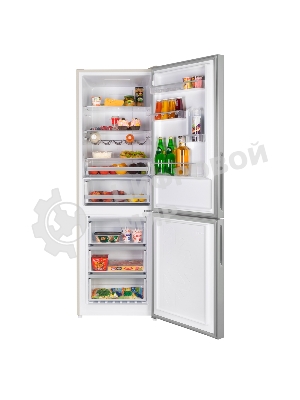 Холодильник Maunfeld MFF185NFBG Matt Inverter бежевый двухкамерный 240/100л морозилка снизу, No Frost