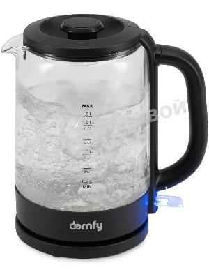 Чайник электрический Domfy DSB-EK304 1.7л. 2200Вт черный (корпус: стекло)