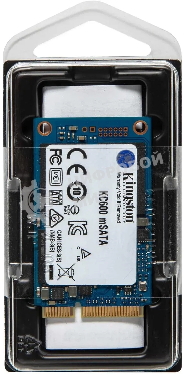 Накопитель SSD Kingston KC600, 256Gb, mSATA, R/W 550/500