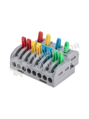 Клемма Rexant СМК 4х2 проходная разветвительная 4 полюса, с монтажной площадкой (1 ввод, 2 вывода на полюс) (20 шт/уп)