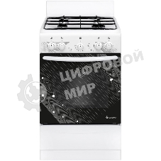 Плита газовая Gefest ПГ 5100 0017 белый конфорок - 4 шт, духовка - 52 л, 50 см x 85 см x 58.5 см