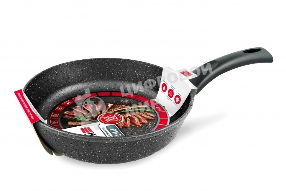 Сковорода НЕВА МЕТАЛЛ ПОСУДА L18122i 22 литая Индукция Гранит н/р