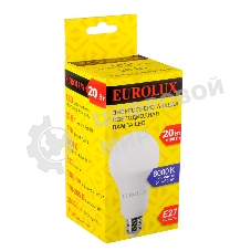 Лампа светодиодная EUROLUX LL-E-A70-20W-230-6K-E27 груша