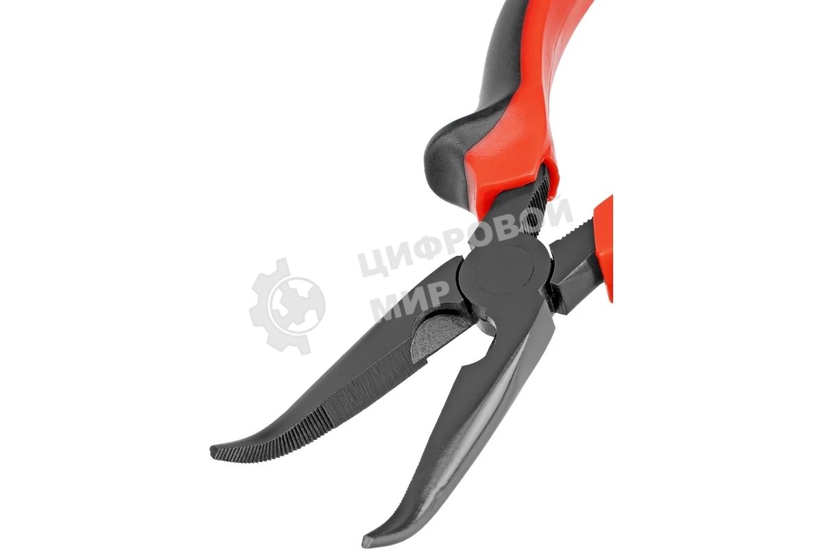 Длинногубцы Matrix black nickel 180 мм, изогнутые, двухкомпонентные рукоятки