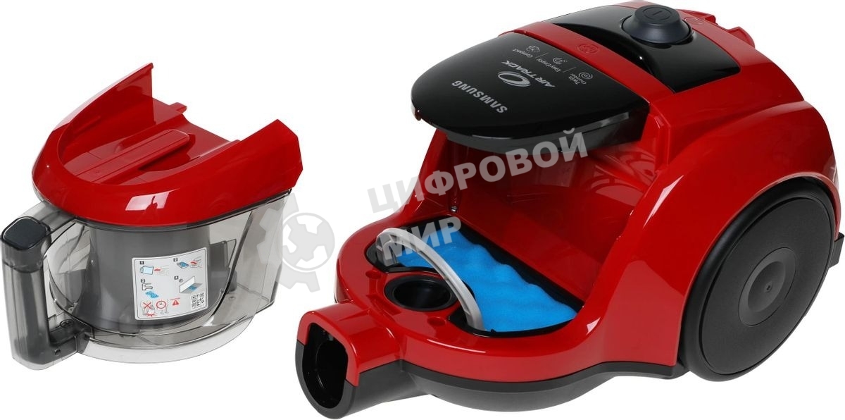 Пылесос Samsung VCC4520S3R/XEV красный, 350/1600 Вт, уборка сухая, пылесборник контейнер 1.3 л