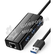 Сетевой адаптер Adapter UGREEN CR111 USB 3.0 A To Gigabit Ethernet Adapter, Black