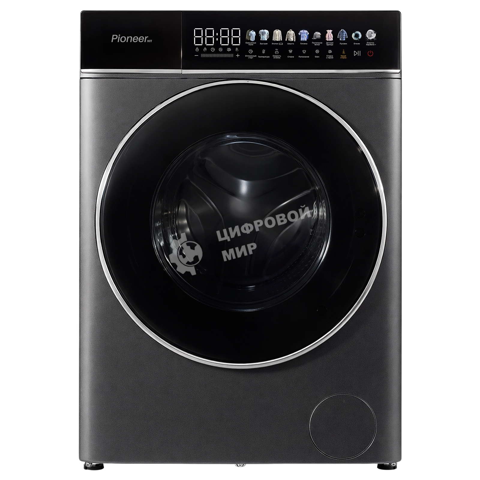 Стиральная машина Pioneer WM-248006BG темно-серый, загрузка фронтальная 8 кг, 1400 об/мин