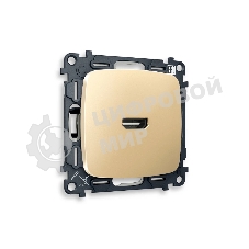 Комплект механизма розетки HDMI 2.0 OMEGA Шампань 40V/500mA 2.0GHz 5-18Gbit/s QUANT (OP6140, VM222) MO614010