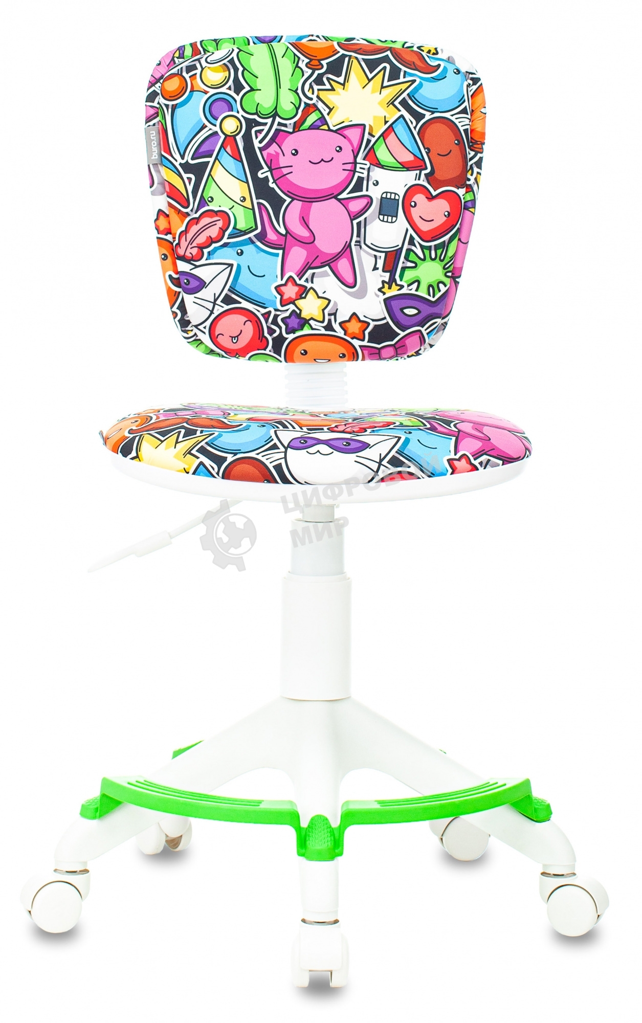 Кресло детское Бюрократ CH-W204/F мультиколор маскарад, крестовина пластик, подст. для ног, пластик белый