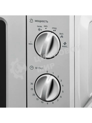 Микроволновая печь BBK 17MWS-784M/B серебристый, 17 л, 700 Вт, переключатели - поворотный механизм