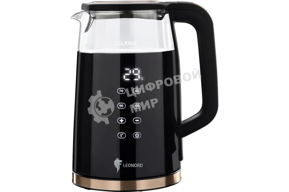 Чайник электрический LEONORD LE-1511 1,7 л, 2200 Вт, двойной корпус, черный