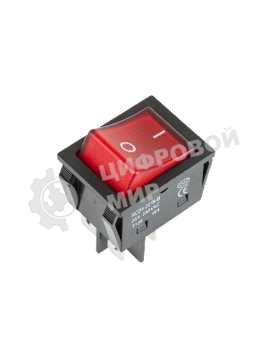 Выключатель клавишный Rexant 250V 25А (4с) ON-OFF красный с подсветкой