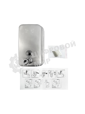 Дозатор для жидкого мыла из нерж. стали, матовый puff-8605m хром матовый, 500 мл, 17х12х12 см