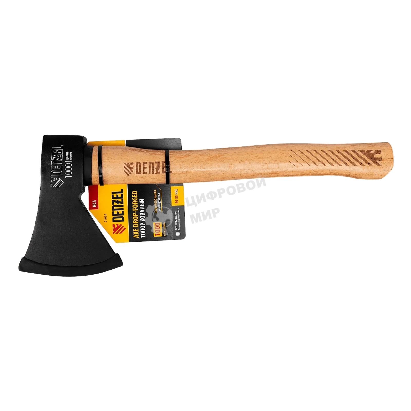 Топор Denzel 1000 г, кованый, буковое топорище