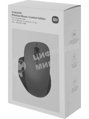Мышь беспроводная Xiaomi Wireless Mouse Comfort Edition черный, 1200 dpi, радиоканал, USB, кнопки - 3