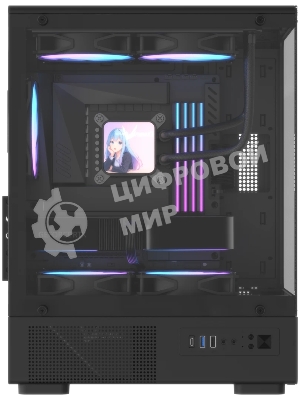 Корпус Formula Crystal Z1CM v2 черный без БП mATX 5x120мм 1xUSB3.0 audio bott PSU
