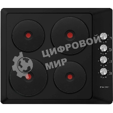 Варочная комбинированная панель Maunfeld EEHE.64.4B, конфорок: 4 шт., эмаль, независимая, черный