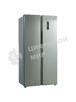 Холодильник Бирюса SBS 400 I нержавеющая сталь двухкамерный 232/168 л морозилка слева, No Frost, Side-by-side
