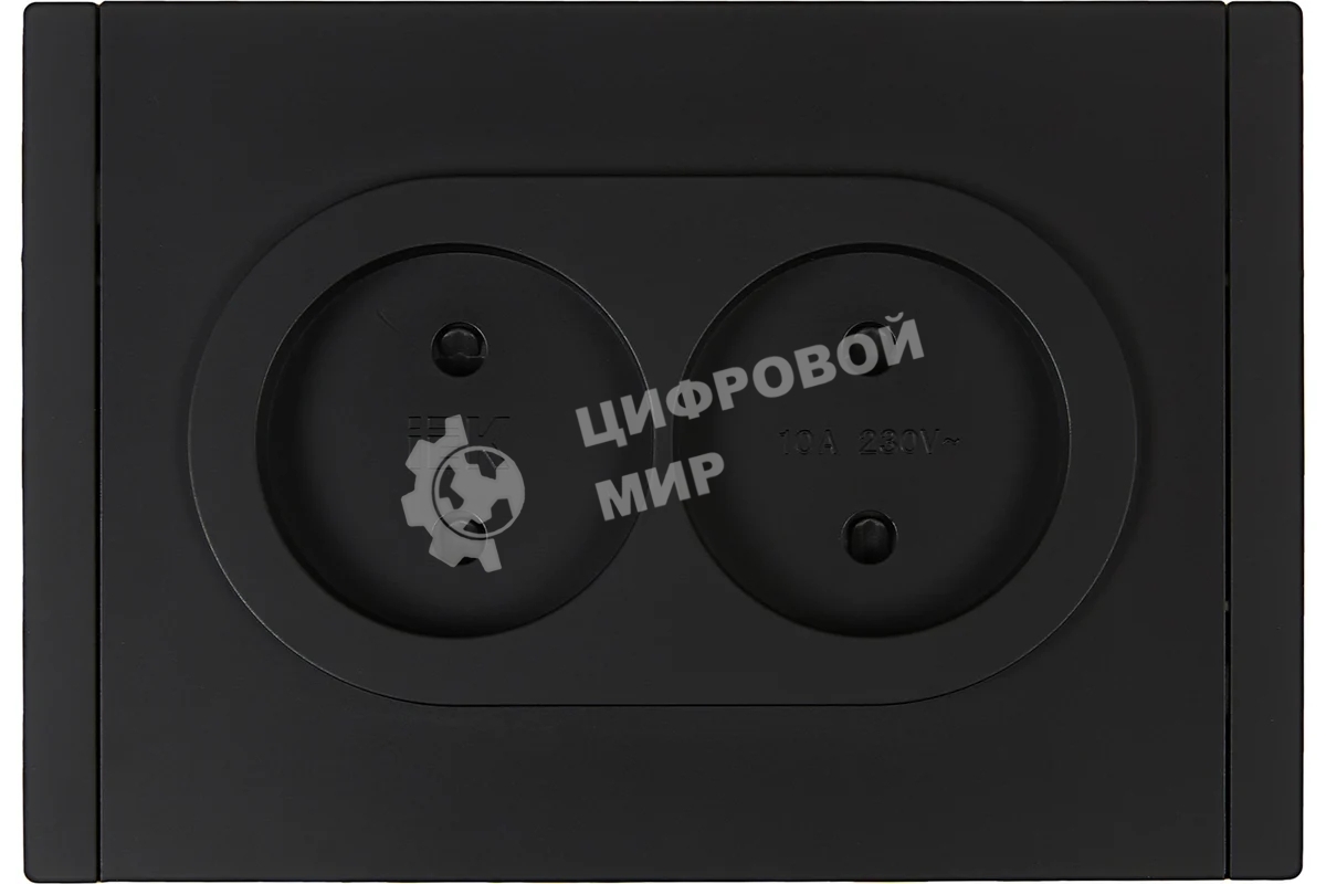 Розетка 2-я IEK FORTE&PIANO FP125 без заземления с защитными шторками безвинтовое крепление 10А черный
