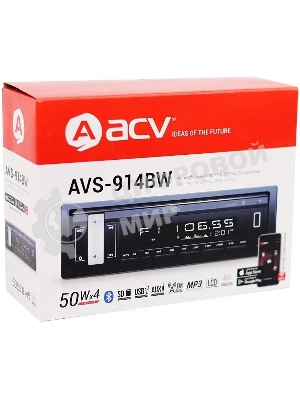 Автомагнитола ACV AVS-914BW, 1 DIN, Bluetooth, USB Type-A, AUX
