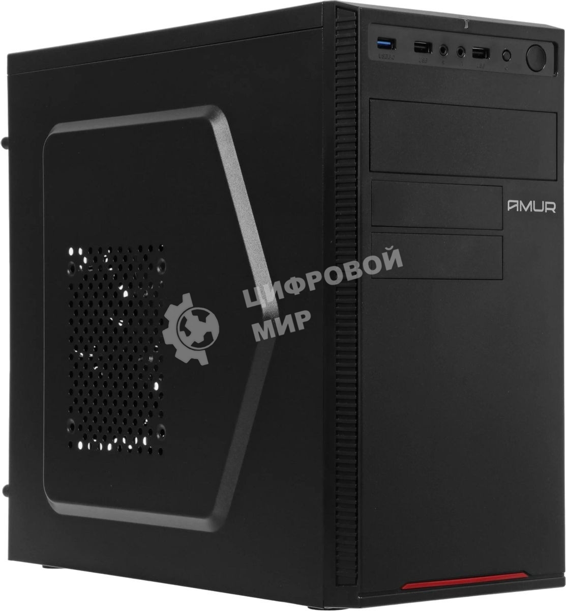 Компьютер Amur Нарвал B7I21 MT i3 12100 (3.3) 16Gb SSD 512Gb UHDG 730 FreeDOS 2.5xGbitEth 400W мышь клавиатура черный (RUS) (2147008)