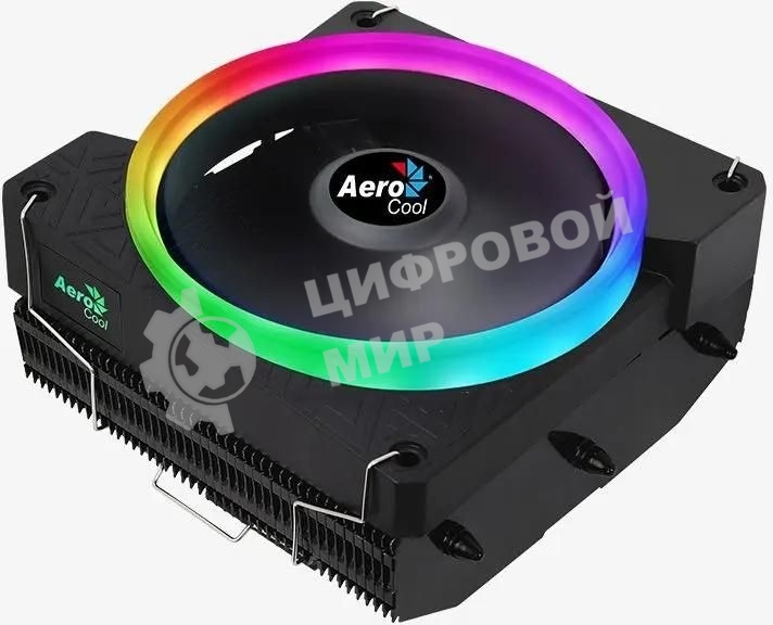 Кулер для процессора AeroCool/Formula Cylon 3H черный, 120 мм, алюминий, 1800 об/мин, 24.3 дБ, 4 pin, 125 Вт, 98 мм