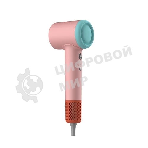 Фен Deerma DEM-CF51W розовый/бирюзовый, 1400 Вт, компактный, ионизация