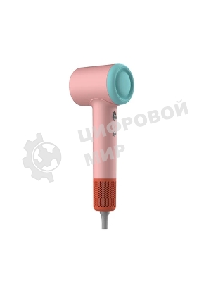 Фен Deerma DEM-CF51W розовый/бирюзовый, 1400 Вт, компактный, ионизация