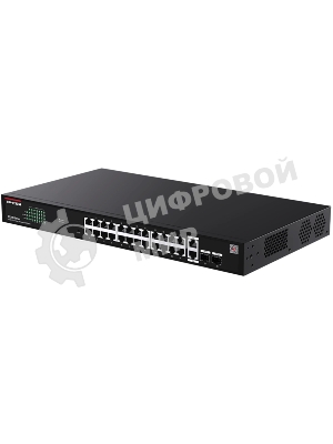 Коммутатор Web smart IP-COM G2228P-24-410W с 26 гигабитными портами и 2 SFP-портоми, PoE 24х30Вт (до 370Вт)