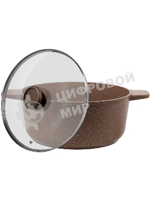 Кастрюля Maunfeld CARMEL MF24CRM01CR, 24 см, 4 л из литого алюминия со стеклянной крышкой