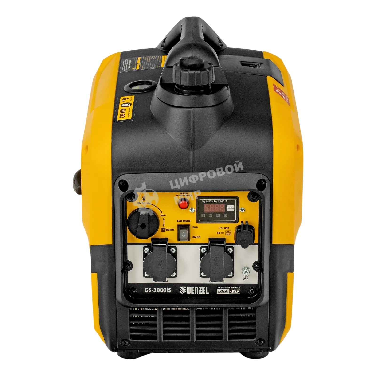 Генератор инверторный Denzel GS-3000iS, 3,0 кВт, 230 В, закрытый корпус, ручной старт