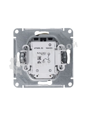 Механизм выключателя 2-кл. СП AtlasDesign 10А IP20 (сх. 5а) 10AX с подсветкой грифель