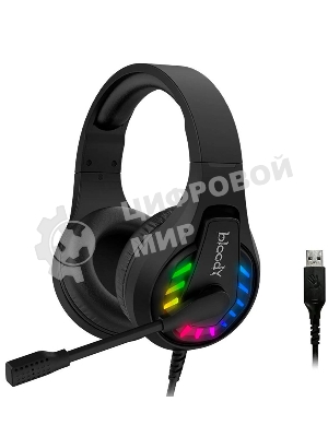 Гарнитура Bloody G230 чёрный, проводная, подсветка
