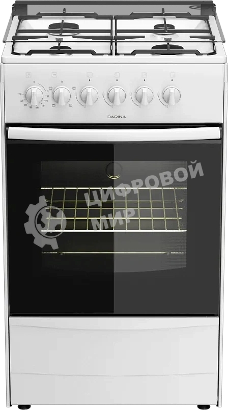 Плита комбинированная Darina 1B KM 441 301 W белый/черный, конфорок 4 шт, духовка 50 л, 50 см x 85 см x 53 см