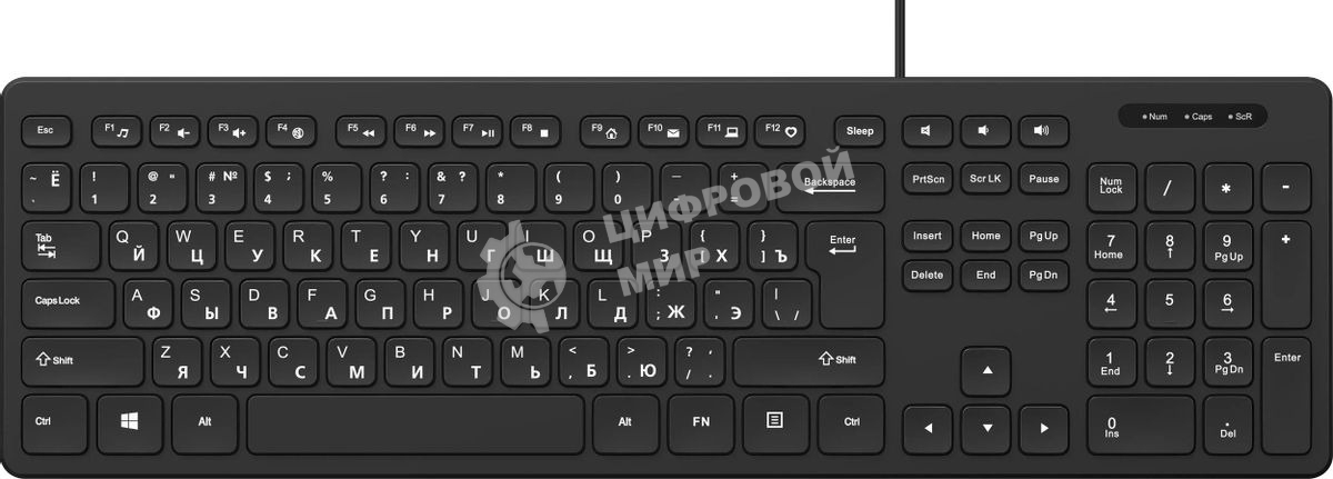 Клавиатура проводная Oklick K733, USB, черный