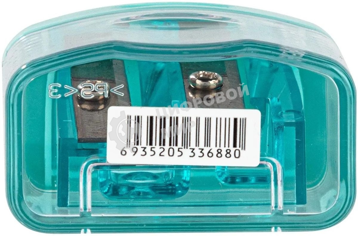 Точилка для карандашей ручная Deli E0576, 2 отверстия, пластик, ассорти