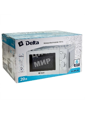 Микроволновая печь Delta DL-84L20 белый, 20 л, 700 Вт, переключатели - поворотный механизм