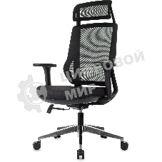 Кресло руководителя Бюрократ MC-412N-H черный сетка/ткань с подголов. крестов. металл хром