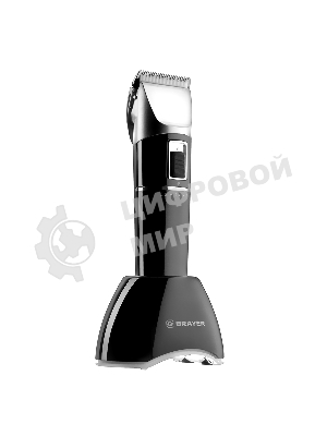 Машинка для стрижки BRAYER BR3402, LED-дисплей, 4 насад, турбо, титан. покр, регу. высоты лезвий