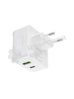 Сетевое зарядное устройство Maxvi CHL-603PD Type-C\USB 30W 6A (3A+3A) PD QC3.0, белый