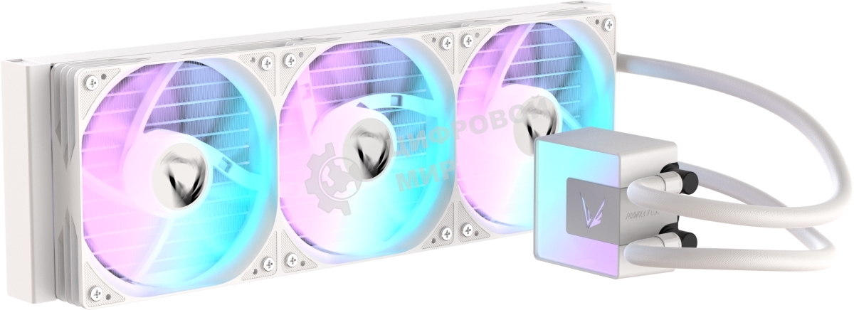 Кулер с водяным охлаждением Formula V Line ICE JET GLOW 360 WH, 360мм, 3x120мм, ARGB fans, LGA115X/1200/1700/1851, AM4/AM5