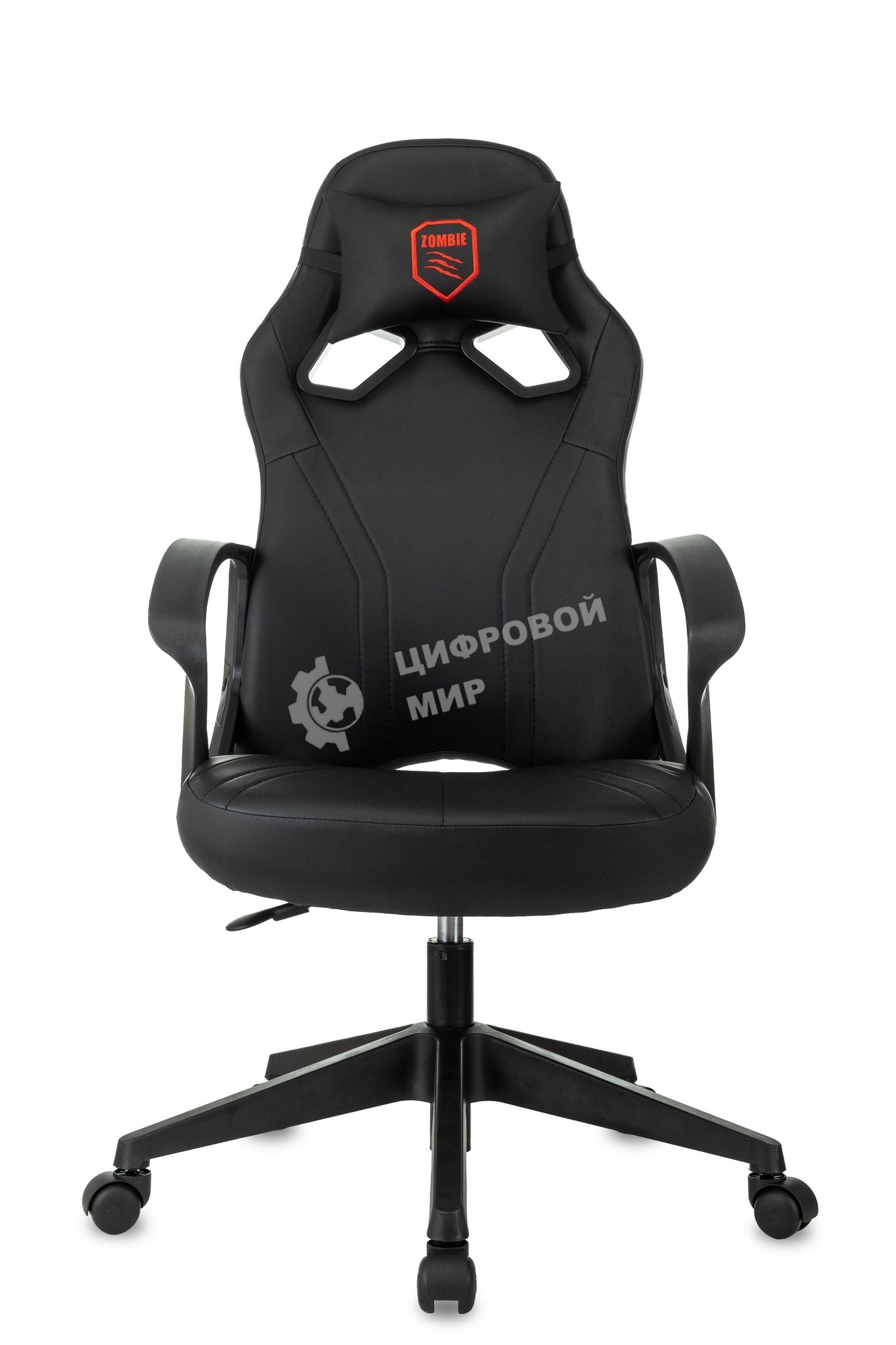 Кресло игровое Бюрократ Zombie 50 черный эко.кожа крестов. пластик