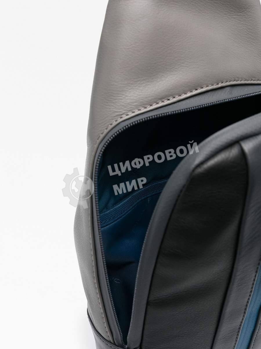 Рюкзак слинг мужской Piquadro Urban CA6540UB00/NGR, кожа, черный/серый