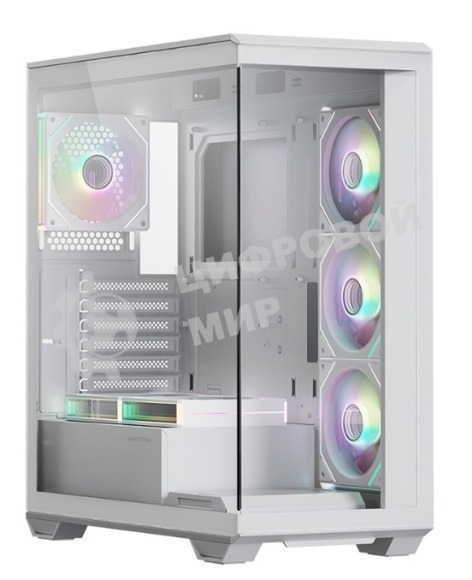 Корпус ATX Xastra Q600 6ARGB-C10-UC White без БП, боковая панель из закалённого стекла, USB 3, USB Type-C