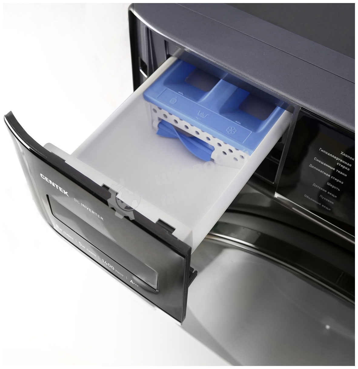 Стиральная машина Centek CT-1956 серый, загрузка фронтальная 8/5 кг (стирка/сушка), 1400 об/мин., класс А+++