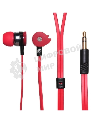 Проводные наушники Oklick HP-S-210 красный, внутриканальные, Jack 3.5 мм