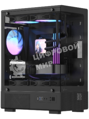 Корпус Formula Crystal Z1CM v2 черный без БП mATX 5x120мм 1xUSB3.0 audio bott PSU